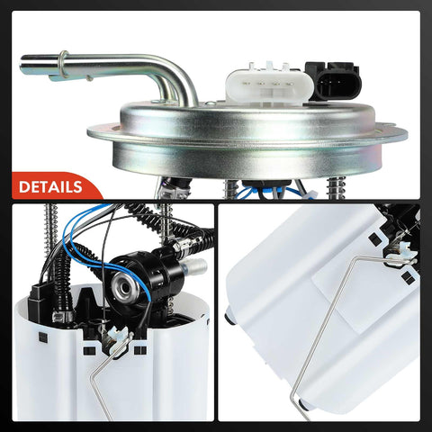 Drop In Electric Fuel Pump Module With Pressure Sensor For Chevrolet Tahoe GMC Yukon Cadillac Escalade 2008 To 2014 5.3L And 6.2L Engines Replace 19206650; detailed views of components and connections