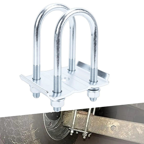 Essential 1/2 Inch U Bolt Kit For 3500 Lb Axle Repair Heavy Duty Suspension Hardware With 2 Inch Pitch And 5.5 Inch Length For Secure Trailer Trailering Fix It Now, zinc U-bolt plate with nuts