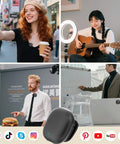 AI Noise Filter Wireless Lavalier Microphone With Charging Case used by content creators in various settings.