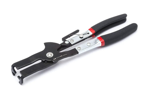 Pliers from the 8 Piece Piston Ring Compressor Set With Fine Tooth Ratcheting Lock Includes Pliers And Six Bands Fits Pistons For Quick DIY Engine Assembly