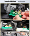Premium Green Can Bus Star Splice Block Fuse Connector for Dodge Ram and Jeep Wrangler, showcasing easy installation under the hood.