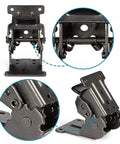 4 Pack Dope Foldable Bracket Set for tables chairs and beds with 0 90 180 degree locking hinges, silver finish close-up view.