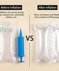 Comparison of Heavy Duty Air Pillows for Shipping and Moving, 200 Pack Void Fillers with Hand Pump before and after inflation