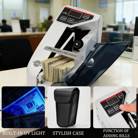 Beast Mode Fast Money Counter With UV Counterfeit Detection Portable cash counter displaying 600 notes per minute feature.