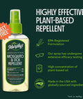 Twin Pack Mosquito And Tick Repellent Spray 4 Fl Oz Each With Lemon Eucalyptus Plant Based Formula with DEET Free label and EPA info