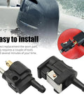 Two Pack 1/4 Inch 6mm Barb Fuel Line Quick Connectors with Yamaha compatibility, shown close-up, easy installation on marine engines.