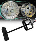Clutch Compression Tool CCT510 For Polaris Kawasaki Yamaha Arctic Cat And More ATV UTV Snowmobile Replacement For Belt Driven Secondary Clutches shown with clutch.