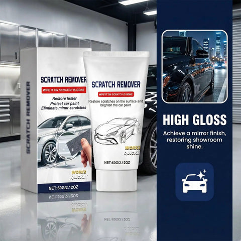 Low Effort No Fuss Deep Car Scratch Repair Paste For Easy DIY Auto Body Touch Up, Visibly Diminishes Deeper Scratches, product packaging and tube