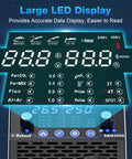 Large LED display of 250 Amp MIG Welder 120V 240V RBM2500 Pro 8 In 1 Multiprocess Welding Machine showing settings and modes.