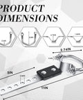 Dimensions of 2 Pack Universal Exhaust Hangers For Muffler And Tail Pipe, Heavy Duty Swivel Bracket in silver with measurements