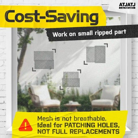 2 Inch By 30 Foot Window Screen Repair Tape For Quick No Tools Needed Fixes Of Screens Doors And Mosquito Nets Durable Black Mesh