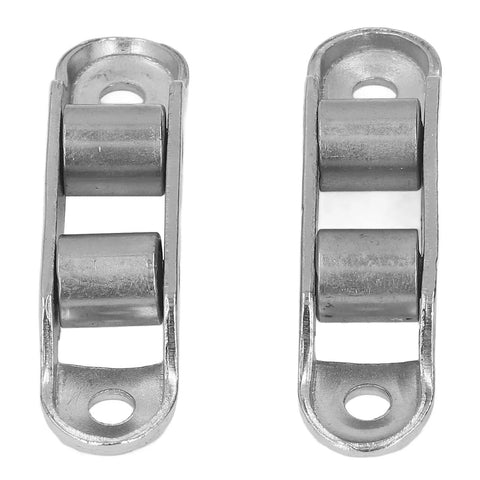 No Fuss Set Of Four Stainless Steel Sliding Door Rollers With Low Noise Barn Door Hardware Two Wheel Pulleys Easy Install