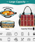Desert Landscape Insulated Cooler Bag For Women, Portable Leakproof Lunch Tote with 16 cans capacity, wide opening.