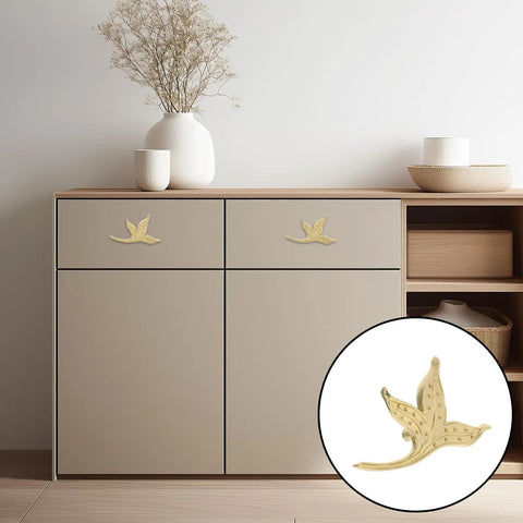 Brass Leaf Drawer Pulls For Cabinets And Wardrobes, Vintage Kitchen Cupboard Hardware on minimalist cupboard
