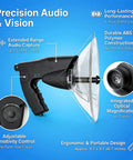 Parabolic Listening Kit With Bionic Ear And 8x Monocular showing ergonomic design and durable ABS construction details.