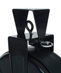 Top view of the Tough As Nails Compact Work Light hook and reel; durable black metal construction for easy storage.