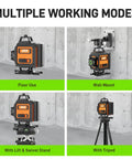 360 Self Leveling Laser Level With 4D Capabilities And 16 Green Lines, Pro Grade Tool in multiple setups: floor, wall, stand, tripod