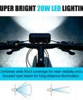 LED Headlight For Ridstar Q20 Ebike, 3 Pin 20W 6500K Waterproof Front Light installed on bike handlebars
