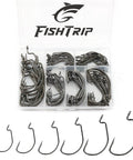 120 Piece EWG Worm Hook Set For Bass Fishing With Extra Wide Gap Offset Hooks in storage box, various sizes displayed