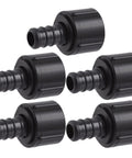 Half Inch FNPT Poly Crimp Swivel Elbow Adapter Pack Of Five For PEX And PE RT Pipes No Fuss Quick Connect Plumbing Fittings For Potable Water And Radiant Heating, black 1/2 in adapters