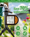 207Ft Automatic Drip Irrigation Kit With Water Timer For Greenhouse And Garden featured with LCD display and dual outlets