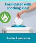 Hand pulling On-The-Go Travel Size Flushable Wipes Unscented With Aloe Biodegradable Wet Wipes For Sensitive Skin from pack on toilet