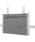 Must-Have Three Row Aluminum Transmission Oil Cooler For Ford F250 F350 F450 Super Duty 2003-2010 Black High Flow Heavy Duty Heat Reducer Upgrade That Slays Hot Temps, front view