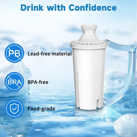 Six Pack Water Filter Replacement For Brita Pitchers And Dispensers Compatible With Classic 35557 OB03 Mavea 107007 product image