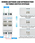 Manual Transfer Switch For Home And Generator, 110V To 240V AC Quick Switching, dual power wiring diagram on DIN rail