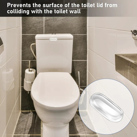 20 Pack Clear Toilet Seat Bumpers Replacement Kit For Bidet And Lid Universal Fit in use on modern toilet