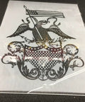 Antique Clock Glass Replacement With Eagle Design 9x12 Inch DIY Kit showcasing eagle emblem on glass