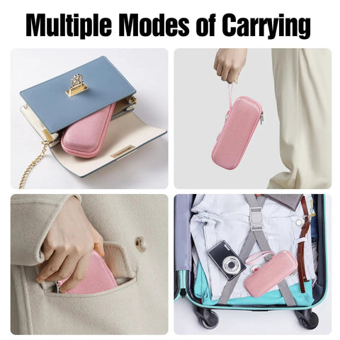 Travel Ready Medical Carrying Case For Allergy On The Go Kit Fits Two Auto Injectors And Inhaler Keeps Meds Cool With Ice Pack Includes Antihistamines And Essentials NFC Programmable Medical Warning Tags Pink, compact pink case