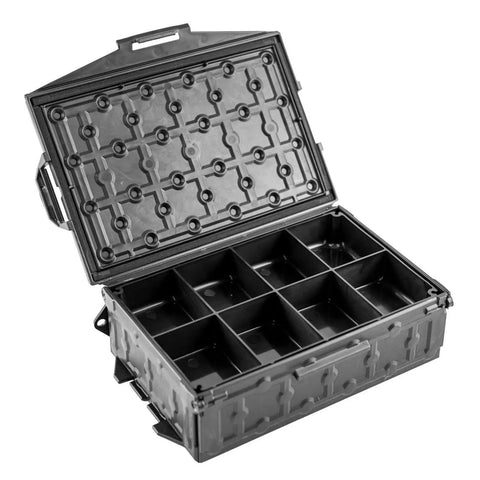 Open TracPak Tray Inserts 4x2 Half Depth, 2 Pack With Eight 2x2 Compartments Per Tray, Modular Stackable Storage Trays, Made In USA