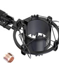 Microphone Shock Mount For 48 To 51mm Condenser Mics, Noise Isolation And Anti Vibration with adapter attachment