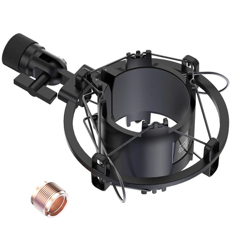 Microphone Shock Mount For 48 To 51mm Condenser Mics, Noise Isolation And Anti Vibration with adapter attachment