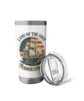 Patriotic American Flag Sailboat Insulated Tumbler Stainless Steel Travel Cup That Keeps Drinks Hot Or Cold with lid off