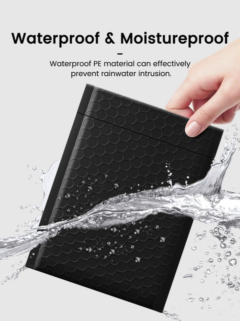 Black 100 Pack Padded Bubble Mailers 6x10 Inches Self Seal Envelopes in water showing waterproof feature