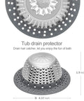 Hair Catcher For Tub And Shower Drains, Dome Shaped Drain Protector in stainless steel and silicone, 4.37 inch diameter