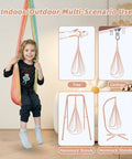 Child using Heavy Duty Straight Up Smooth Sensory Swing For Kids And Adults Indoor Outdoor Cuddle Hammock Chair.