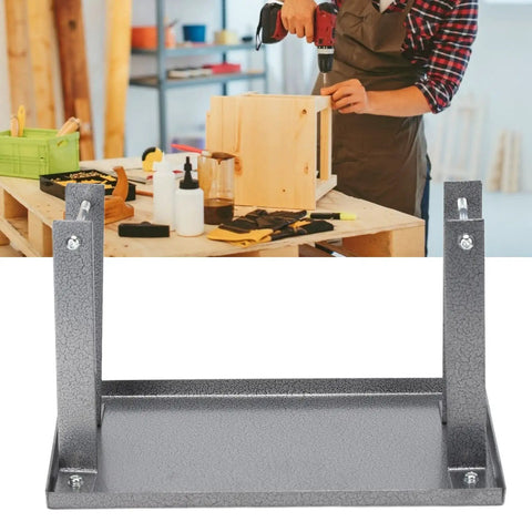 Hella Sturdy Electric Planer Stand With Heavy Gauge Aluminum Bracket Table For Woodworking Shops showing sturdy metal base and mounting brackets.