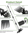 2-In-1 Weed Puller Tool With Long Handle, Dual-Head Garden Hoe And Weeder For Deep Root Uprooting, product details view