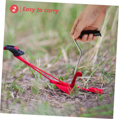 All In One Heavy Duty Tent Stake Puller Tool Set For Camping And Outdoor Use Peg Remover And Hook Extractor in action
