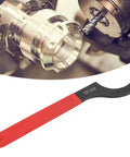 Heavy Duty ER32 Collet Wrench Made From High Speed Steel For Lathe Machines With 48-52HRC, 23cm red grip spanner tool.
