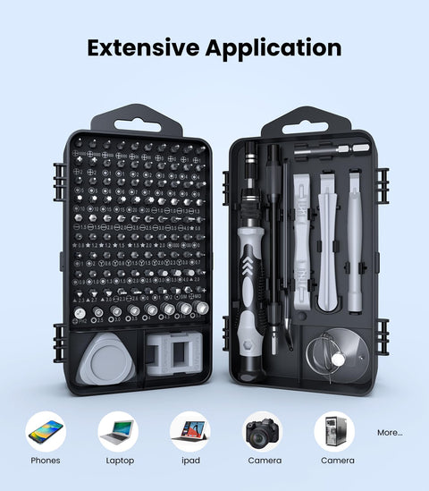 115-In-1 Precision Screwdriver Set With Pro-Grade Magnetic Bits For Phone Computer Watch Laptop MacBook Eyeglasses And Electronics Repair Kit Must-Have Compact Mini Tool Kit With Over 100 Bits AXTH