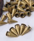 Sick 100 Sets Bronze Bullet Cone Spike Screwback Studs With Half Inch Zinc Alloy Hardware, 13mm tall, 7mm base cones for DIY projects.
