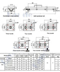 Pro Grade Dual Axis Linear Guide Rail With Built In Aluminum Roller Bearings 28mm SGR10 And SGB10 For Industrial Automation Smooth Precise Motion And Flexible Wheel Options technical drawing with dimensions and mounting hole patterns