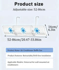 Adjustable Air Conditioner Vent Guide with size 52-86cm, designed for wall mounted units to manage airflow.