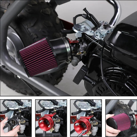 Beefed Up Air Filter Adapter Kit For Predator 212cc 196cc Coleman CT200U BT200X KT196 6.5Hp Clone Engine installed on mini bike