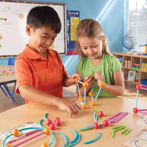 Totally Hands On Dive Into Shapes Sea Themed Geometry Set For Kids With Colorful Sticks And Curves To Build 2D And 3D Shapes Spark Creative Thinking And Boost STEM Skills classroom scene