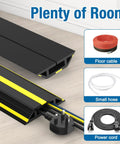 10 Foot Floor Cable Cover Protector Pro Grade Heavy Duty PVC Duct easy to unroll and route cables preventing trip hazards